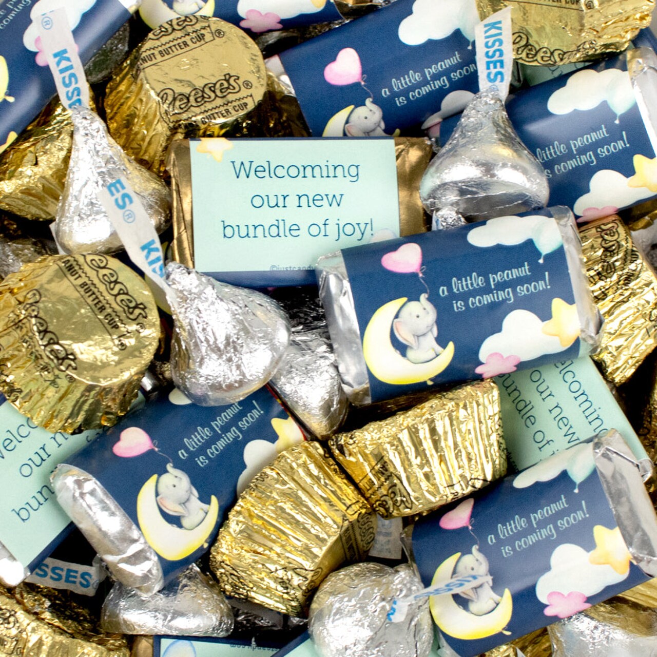 105pcs Baby Shower Candy Chocolate Party Favors (1.75 lbs - Approximately 105 Pcs) - Goodie Bag Filler or Candy Buffet Supply - Clouds